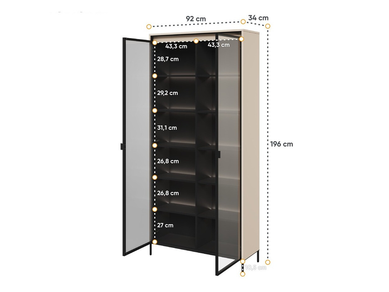 Bookcase Fernolu 106 (Beige + Black)
