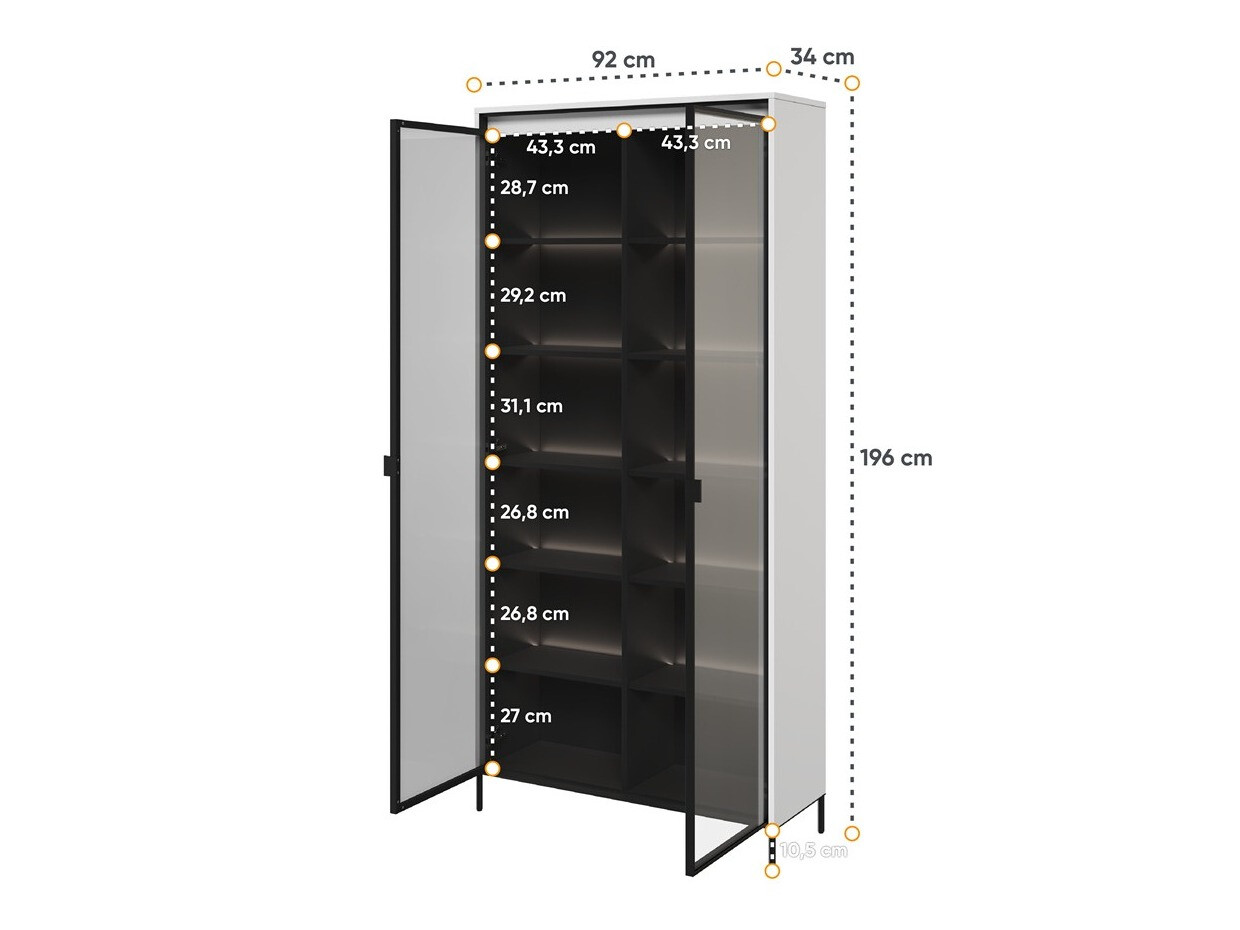 Bookcase Fernolu 106 (White + Black)