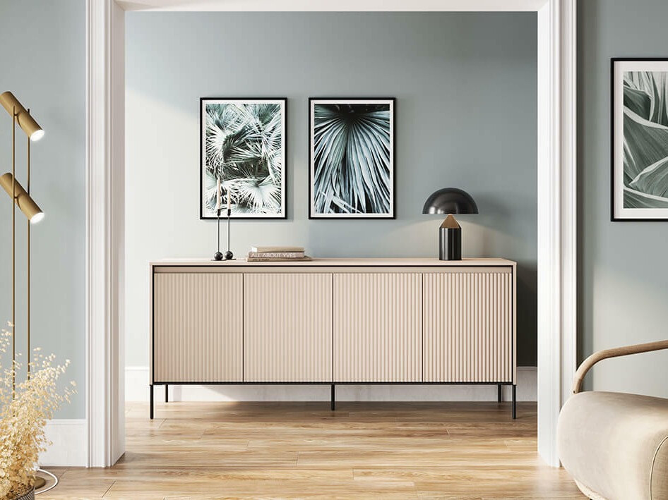 Sideboard Fernolu 103 (Beige + Black)