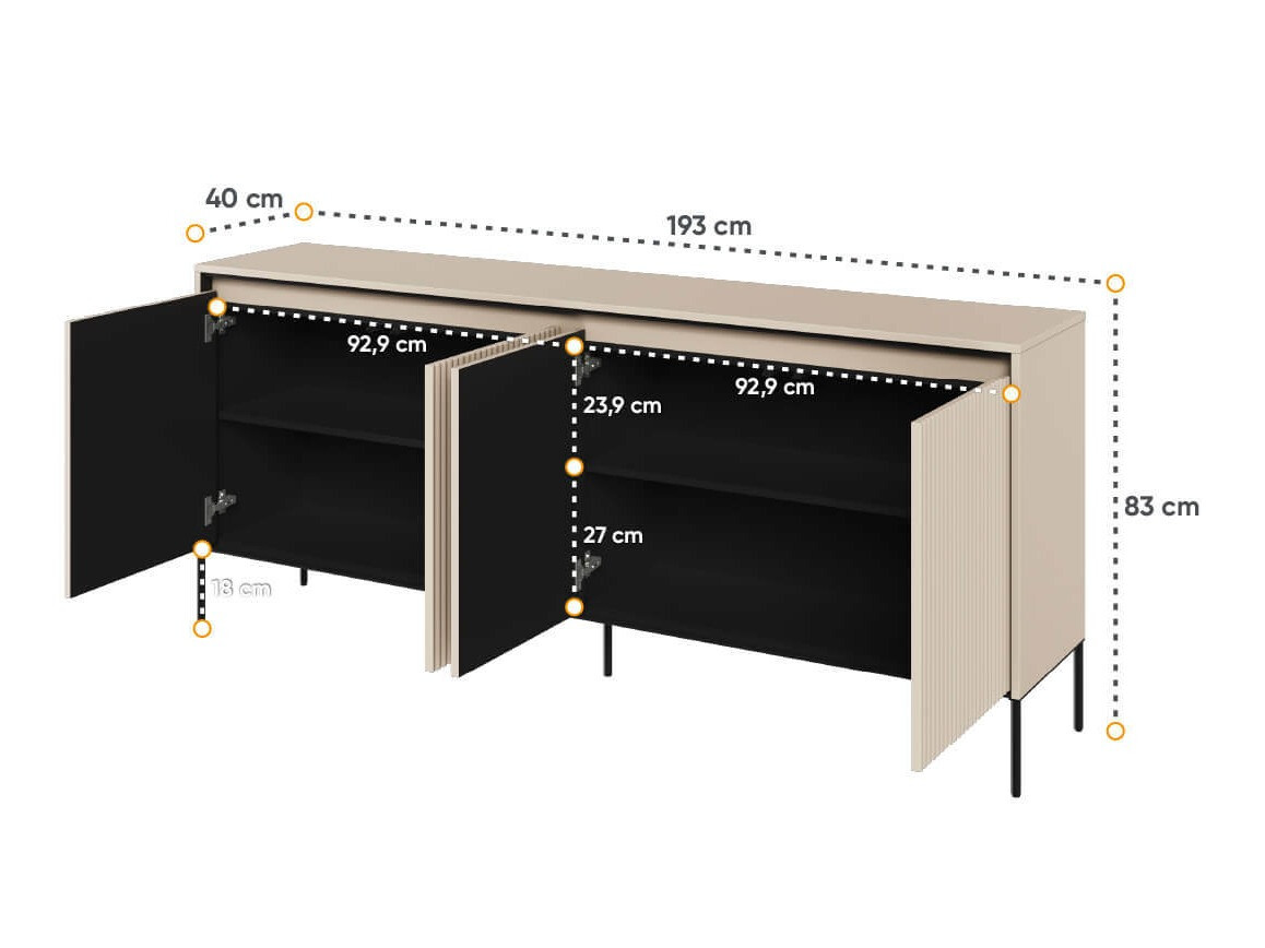 Sideboard Fernolu 103 (Beige + Black)