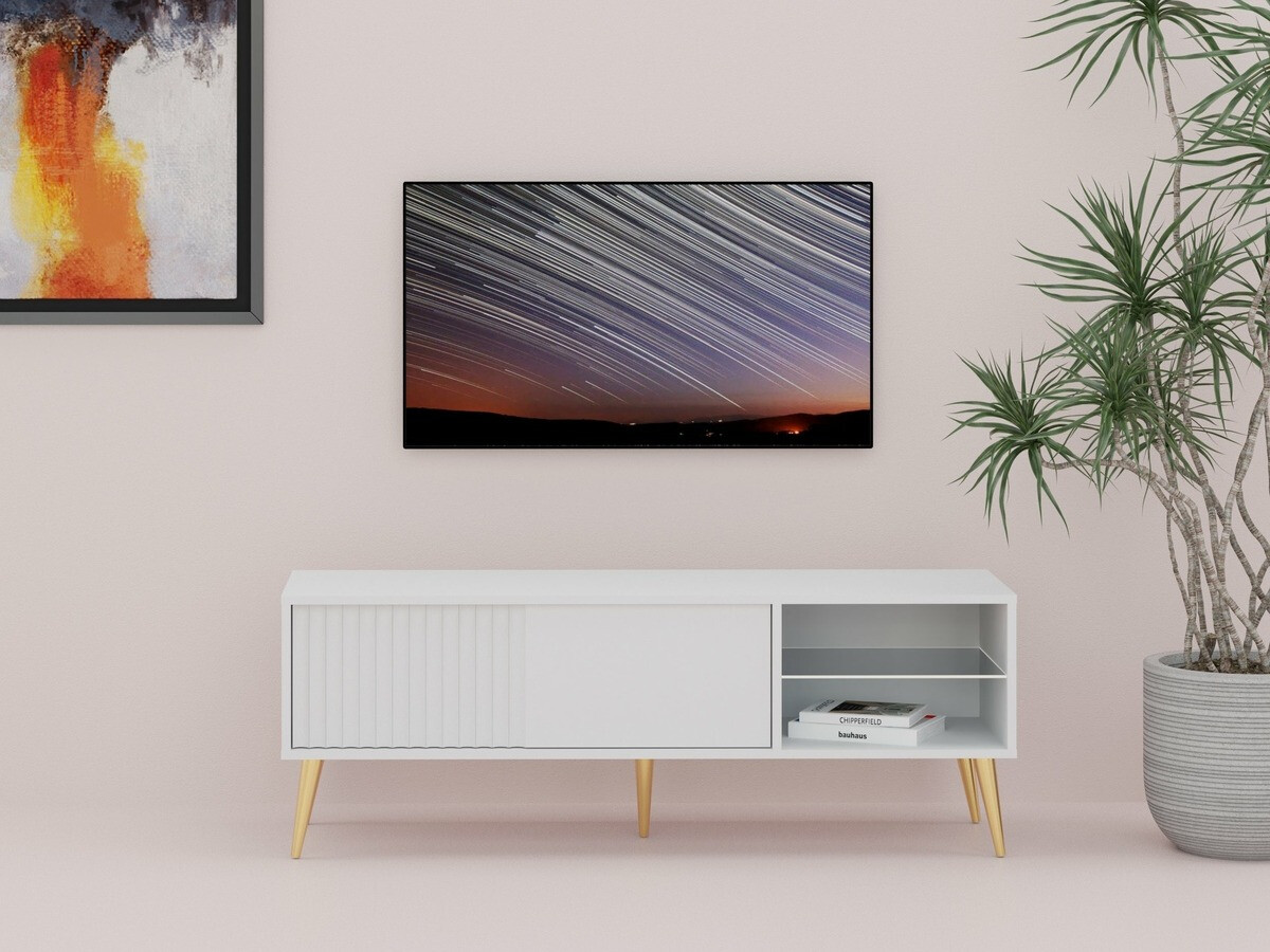 TV stand Cirferi 104 (White + Golden)