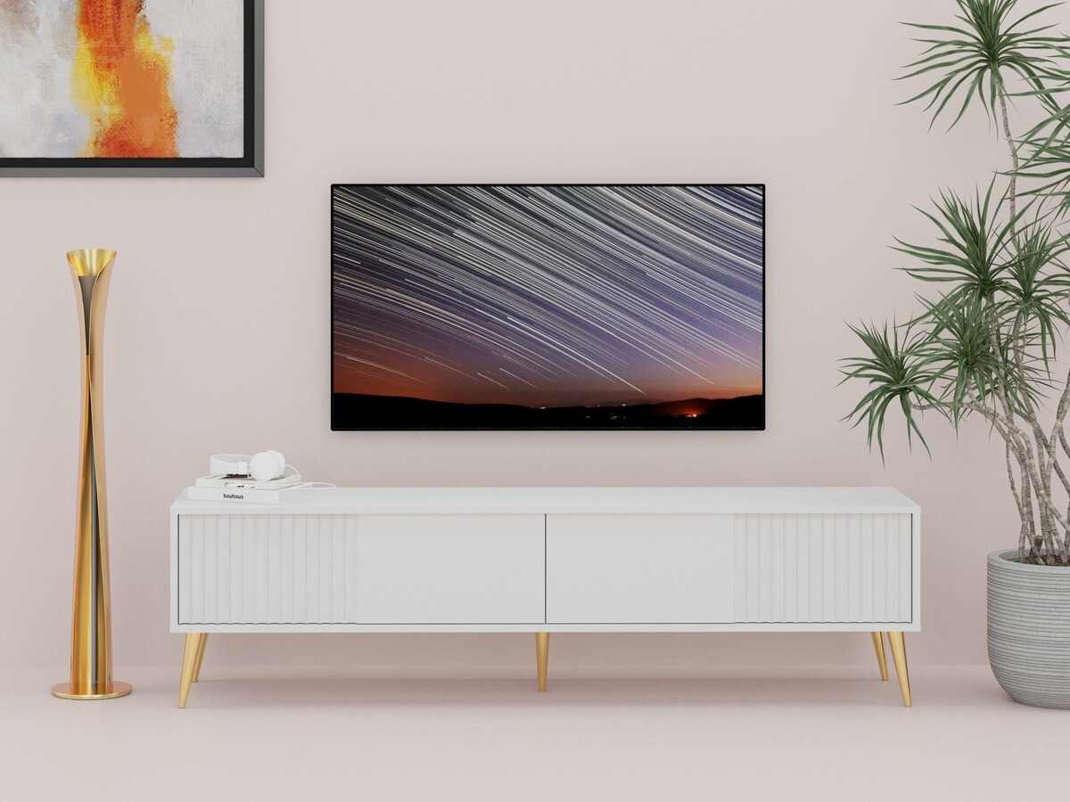 TV stand Cirferi 105 (White + Golden)