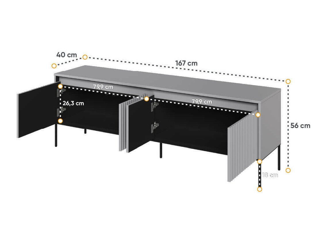 TV stand Fernolu 104 (Grey + Black)
