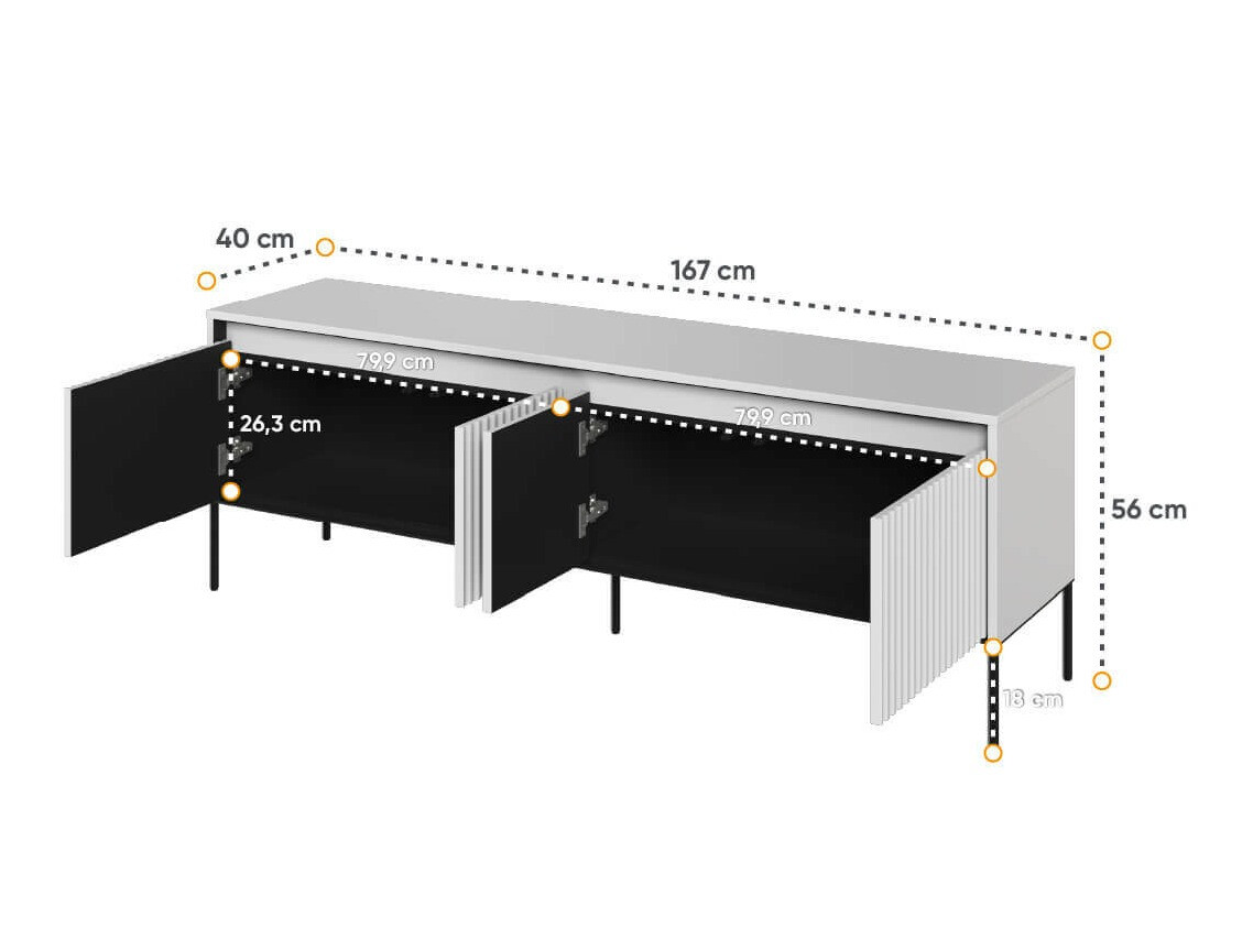 TV stand Fernolu 104 (White + Black)