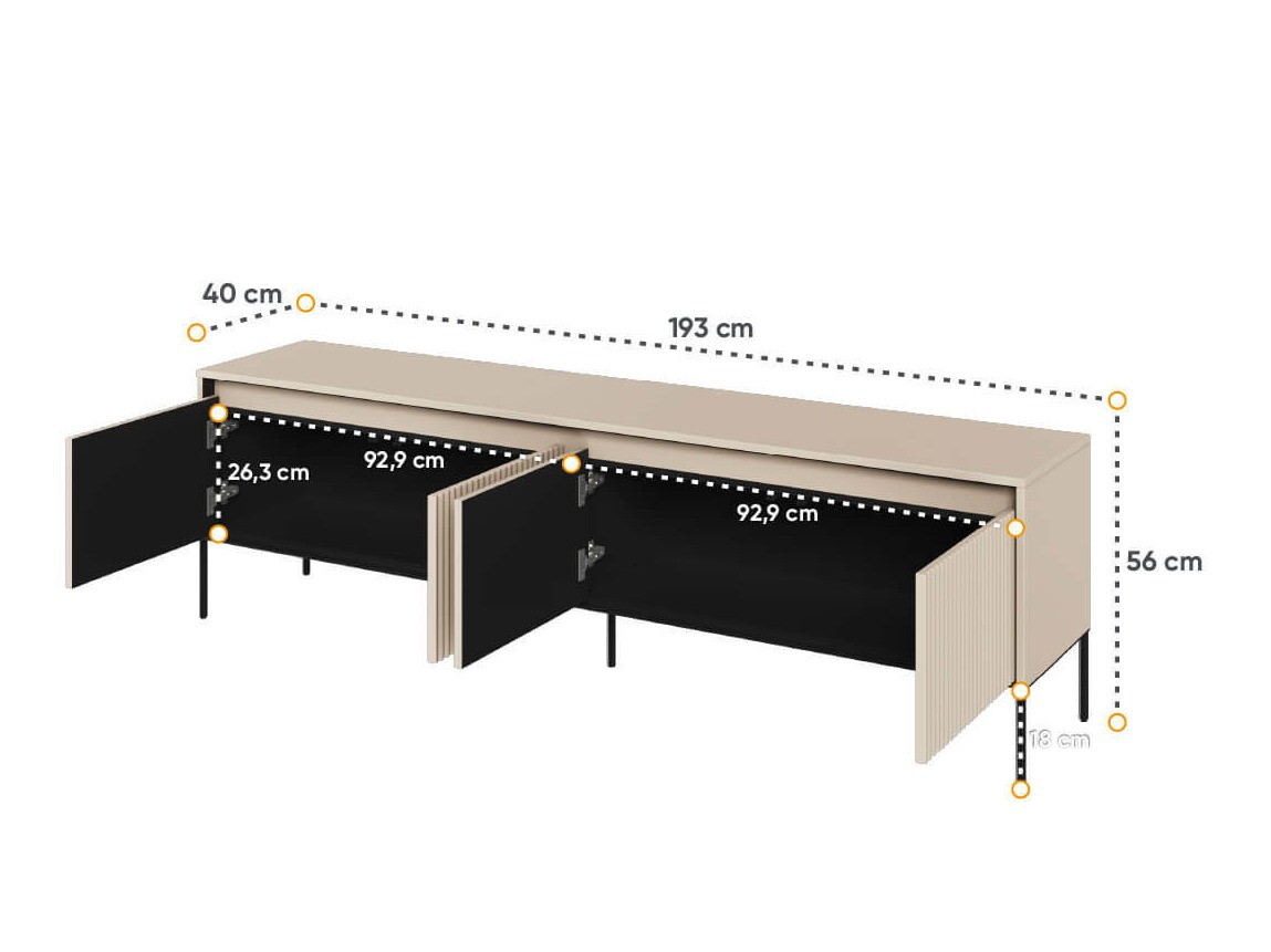 TV stand Fernolu 105 (Beige + Black)