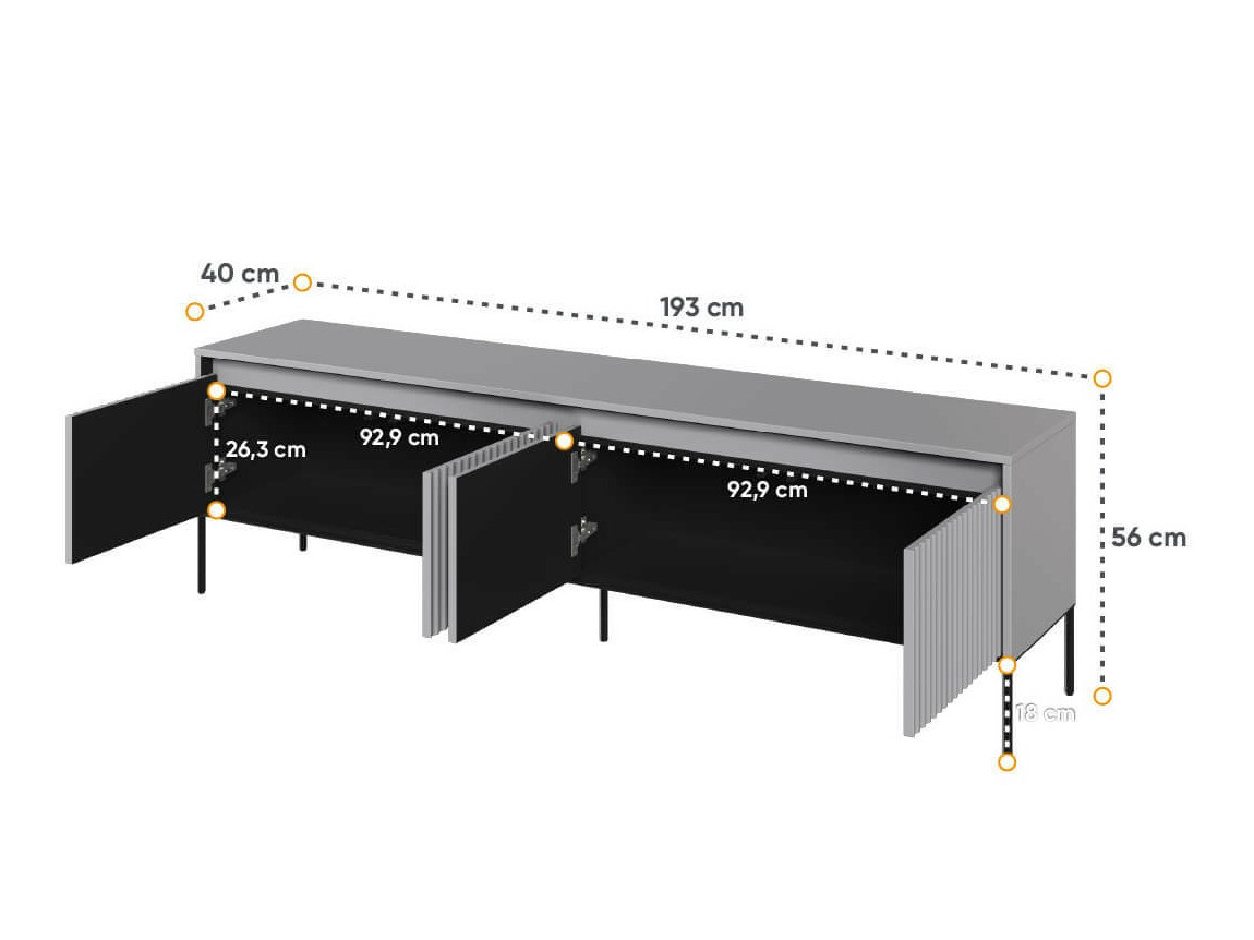 TV stand Fernolu 105 (Grey + Black)