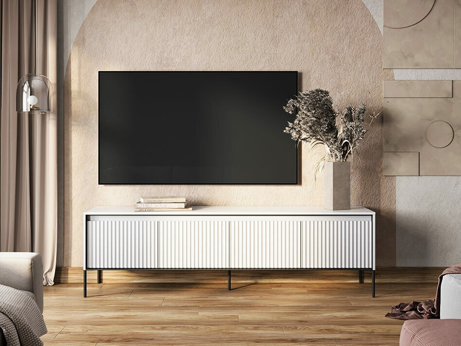 TV stand Fernolu 105 (White + Black)
