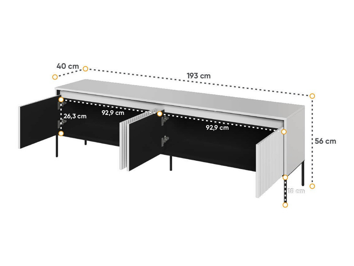 TV stand Fernolu 105 (White + Black)