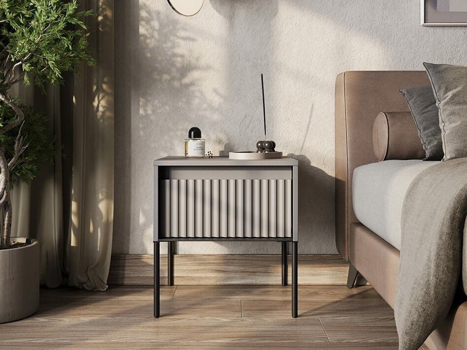 Bedside table Fernolu 111 (Grey + Black)