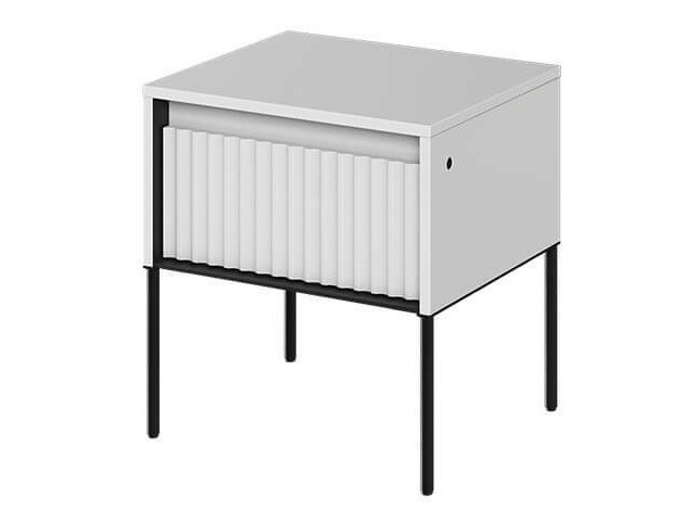 Bedside table Fernolu 111 (White + Black)