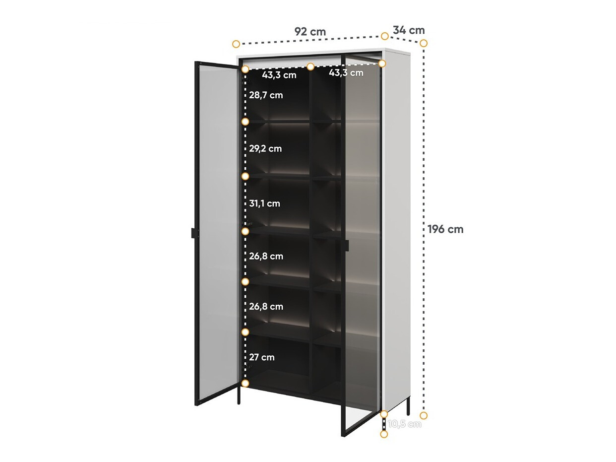 Bookcase Fernolu 106 (White + Black)