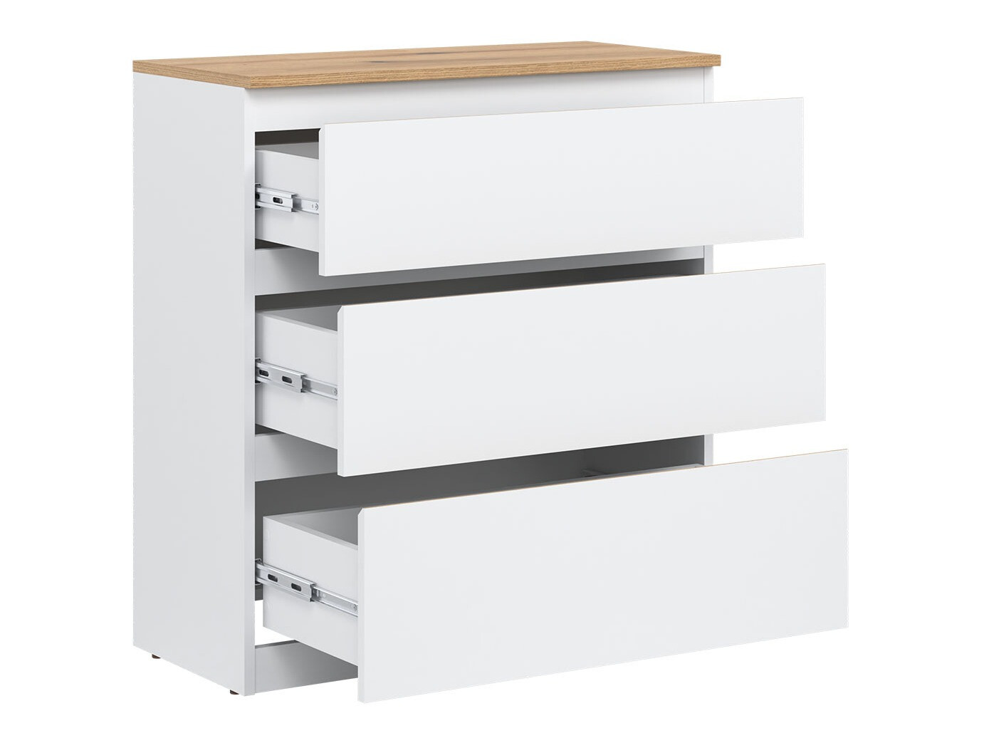 Chest of drawers Catelbi 101 (White + Oak)