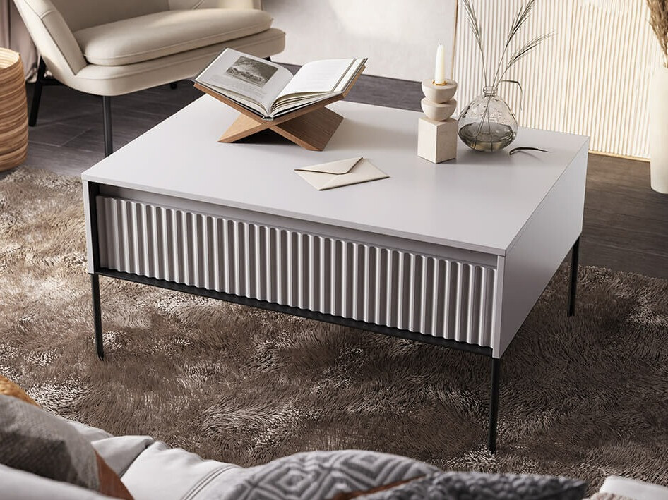 Coffee table Fernolu 110 (White + Black)