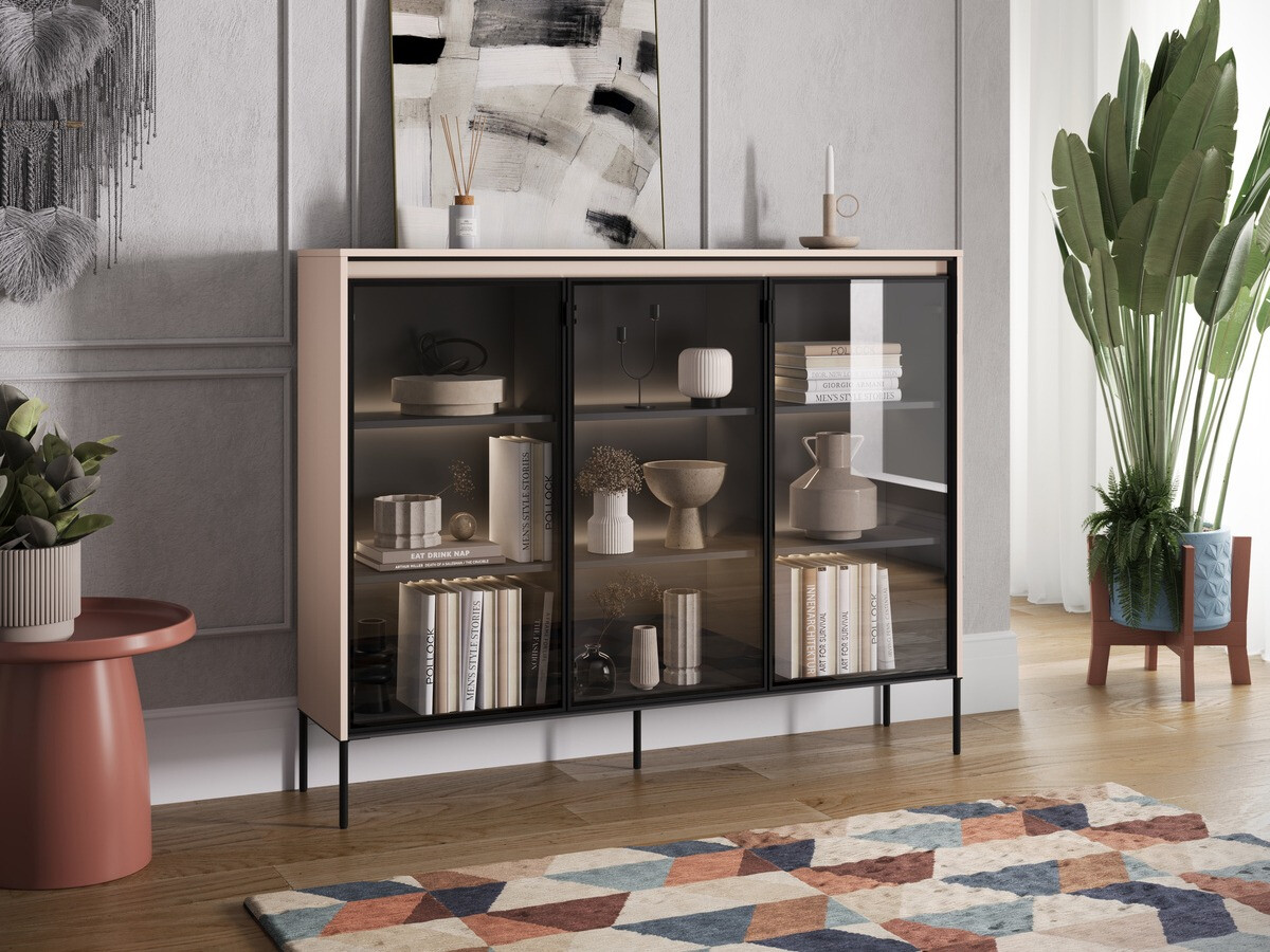 Sideboard Fernolu 108 (Beige + Black)