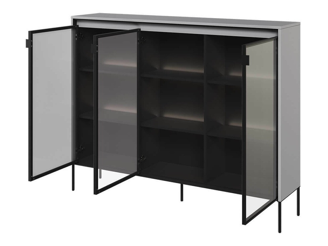 Sideboard Fernolu 108 (Grey + Black)
