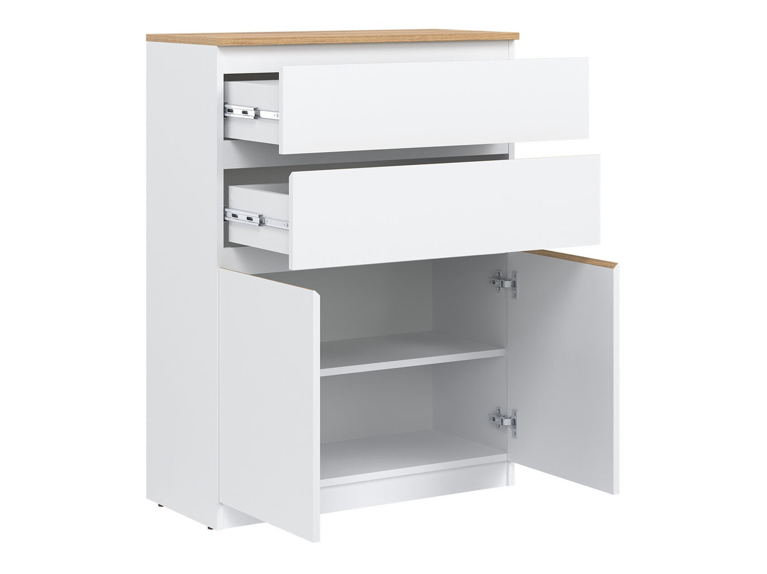 Chest of drawers Catelbi 104 (White + Oak)