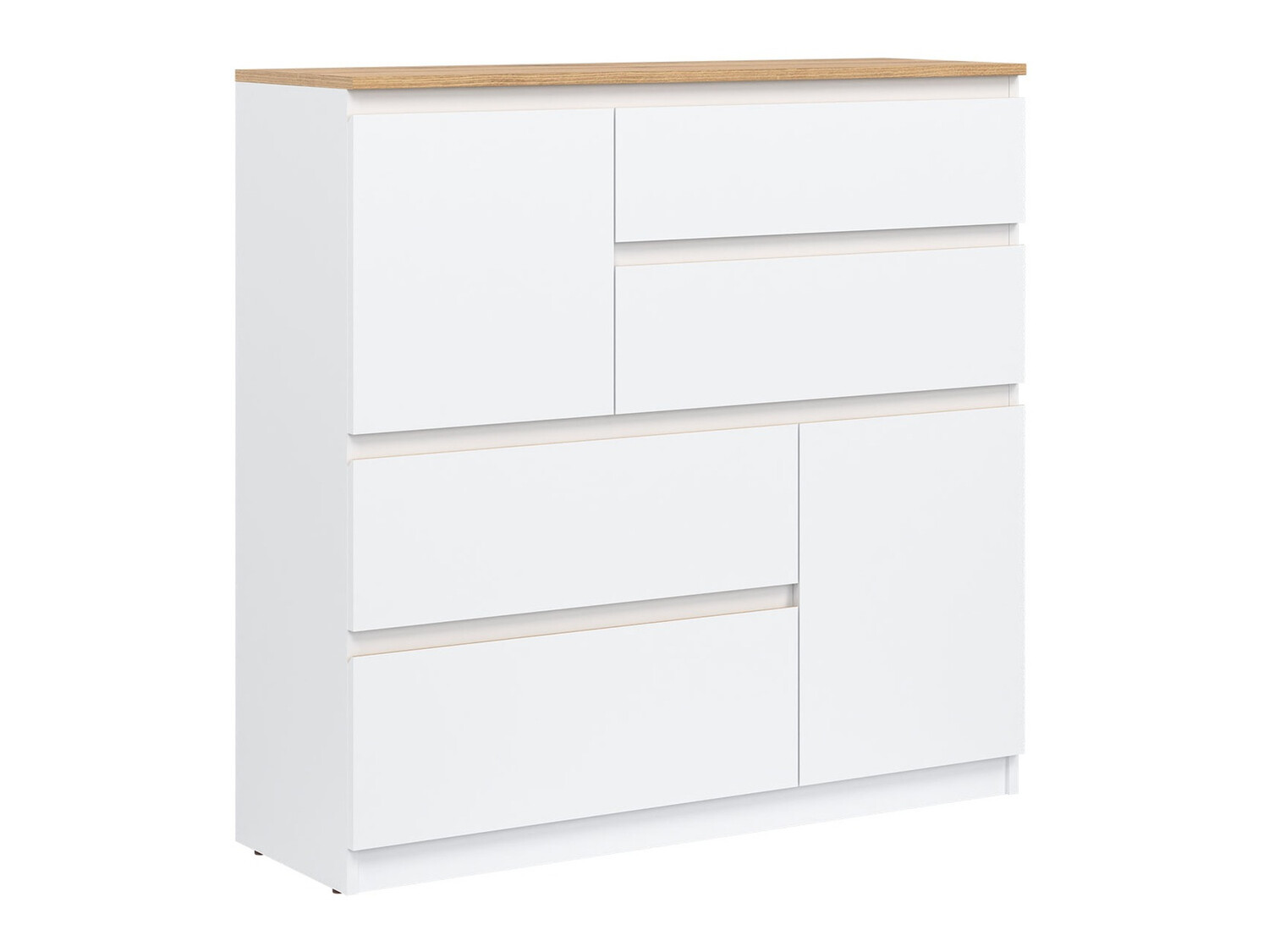 Chest of drawers Catelbi 105 (White + Oak)