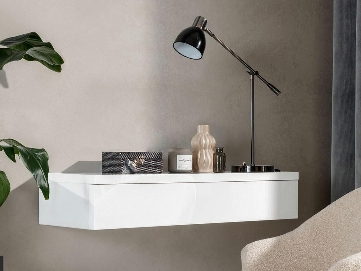 Dressing table Delpher (White + Glossy white)