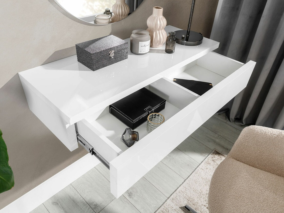 Dressing table Delpher (White + Glossy white)