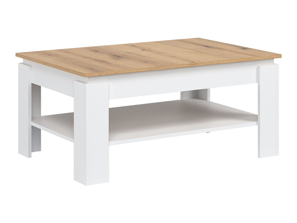 Coffee table Catelbi 115 (White + Oak)