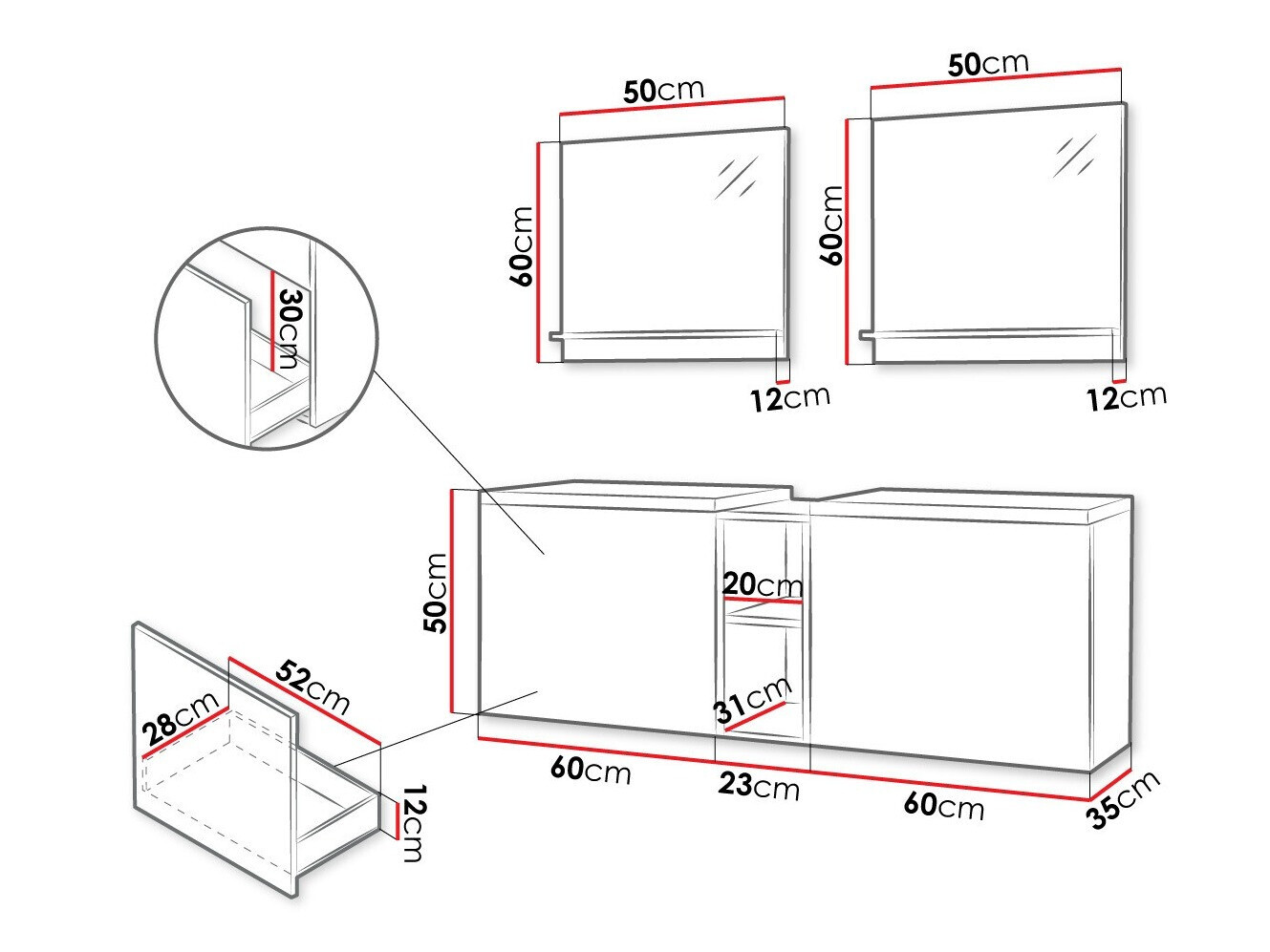 Bathroom set Comfivo Delphinus VI (White)