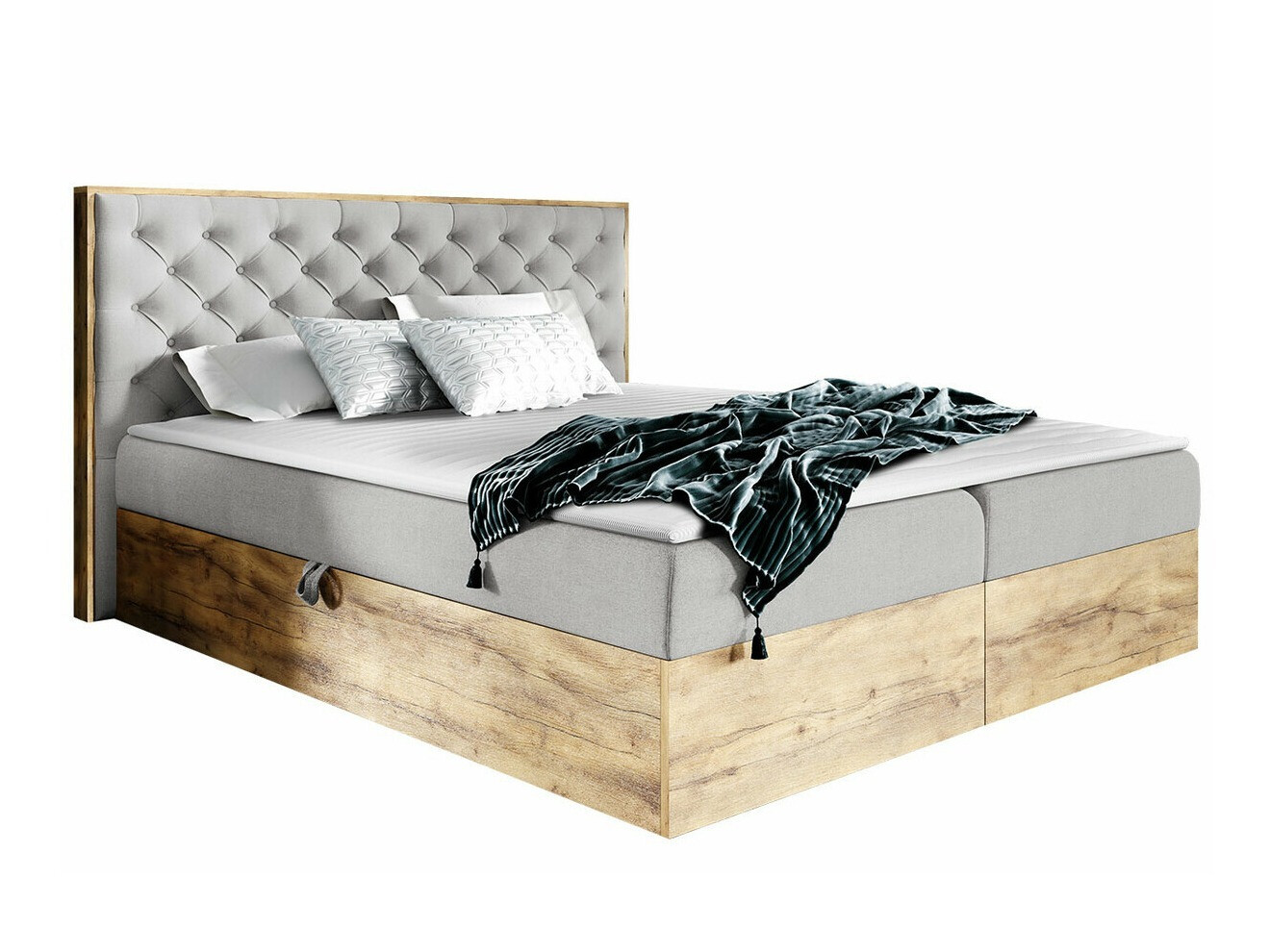 Continental bed Navis I (Wotan Oak + Faro 16)