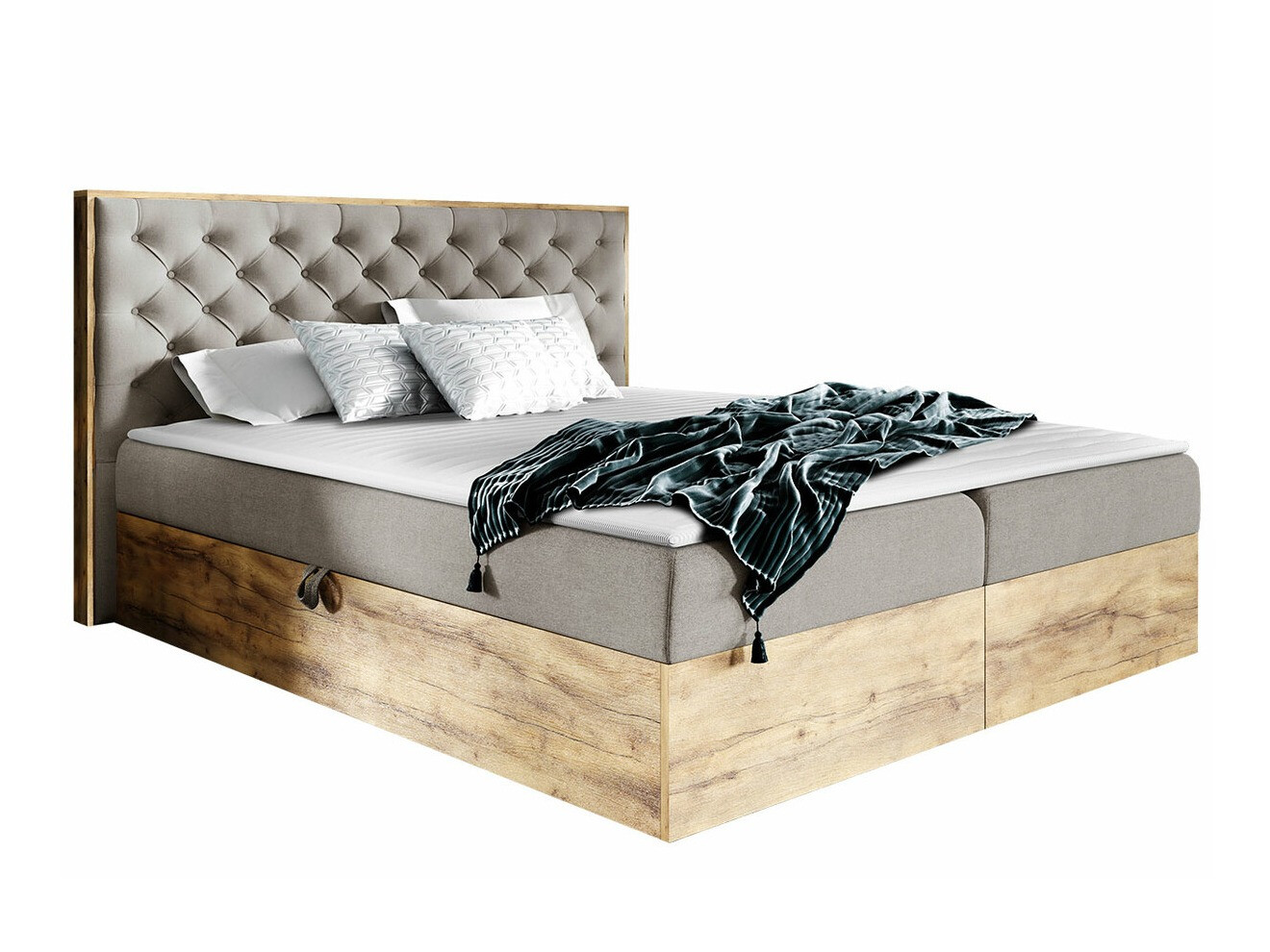 Continental bed Navis I (Wotan Oak + Faro 20)