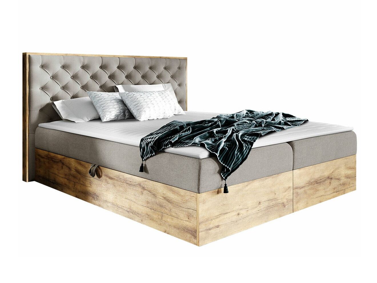 Continental bed Navis I (Wotan Oak + Faro 20)