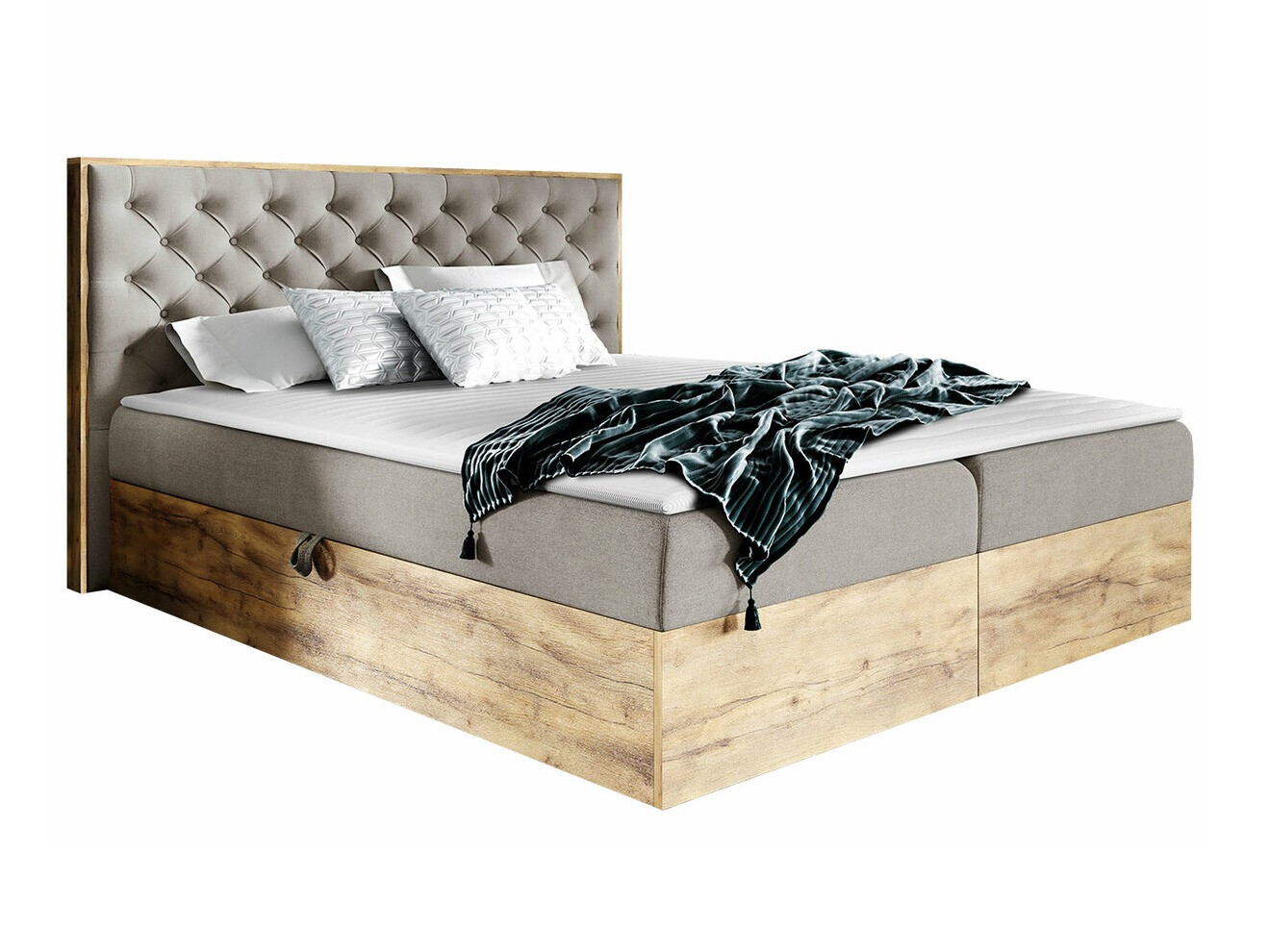 Continental bed Navis I (Wotan Oak + Faro 20)