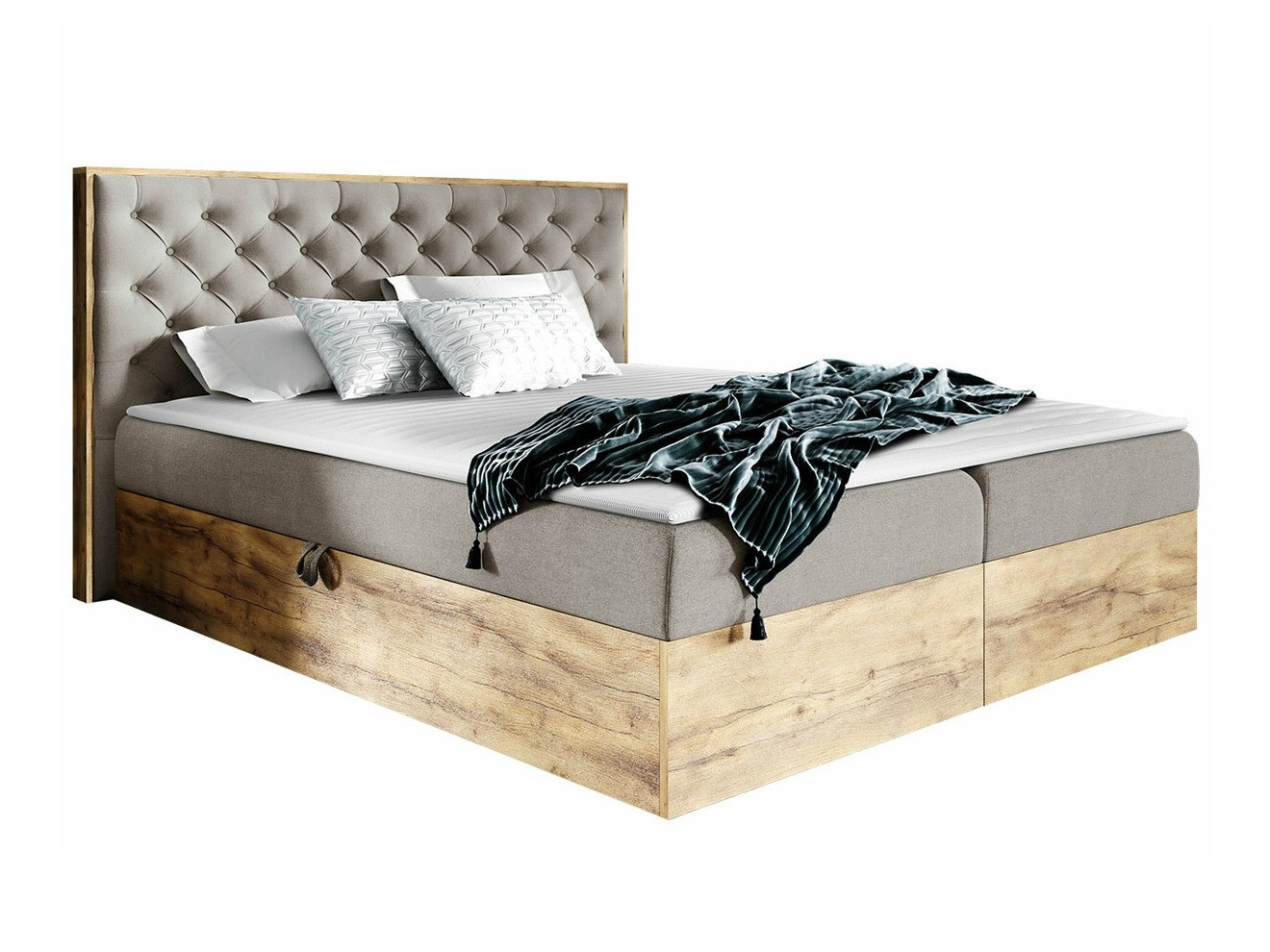Continental bed Navis I (Wotan Oak + Faro 20)
