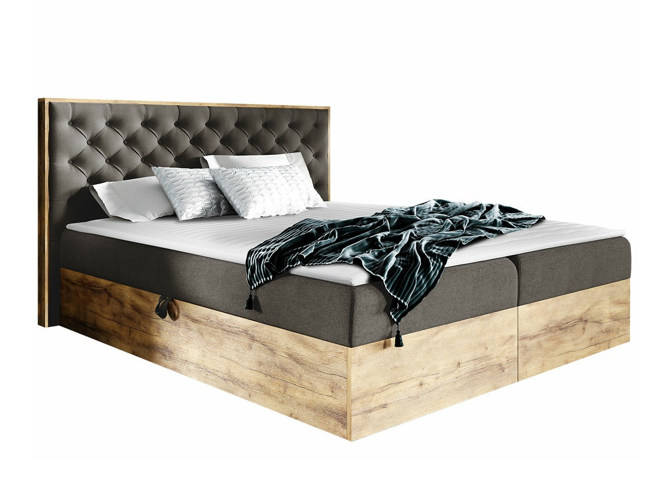 Continental bed Navis I (Wotan Oak + Faro 5)
