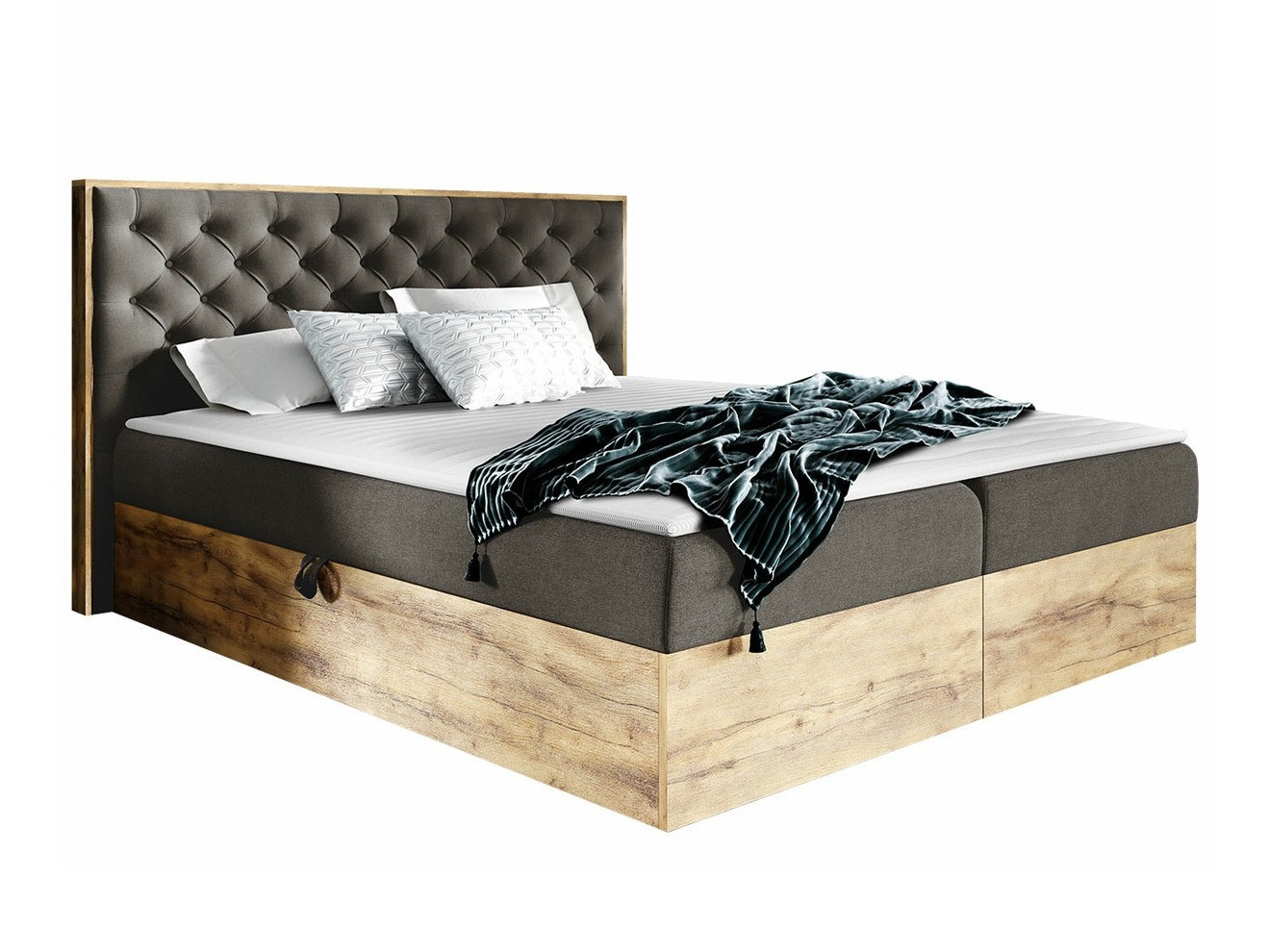 Continental bed Navis I (Wotan Oak + Faro 5)