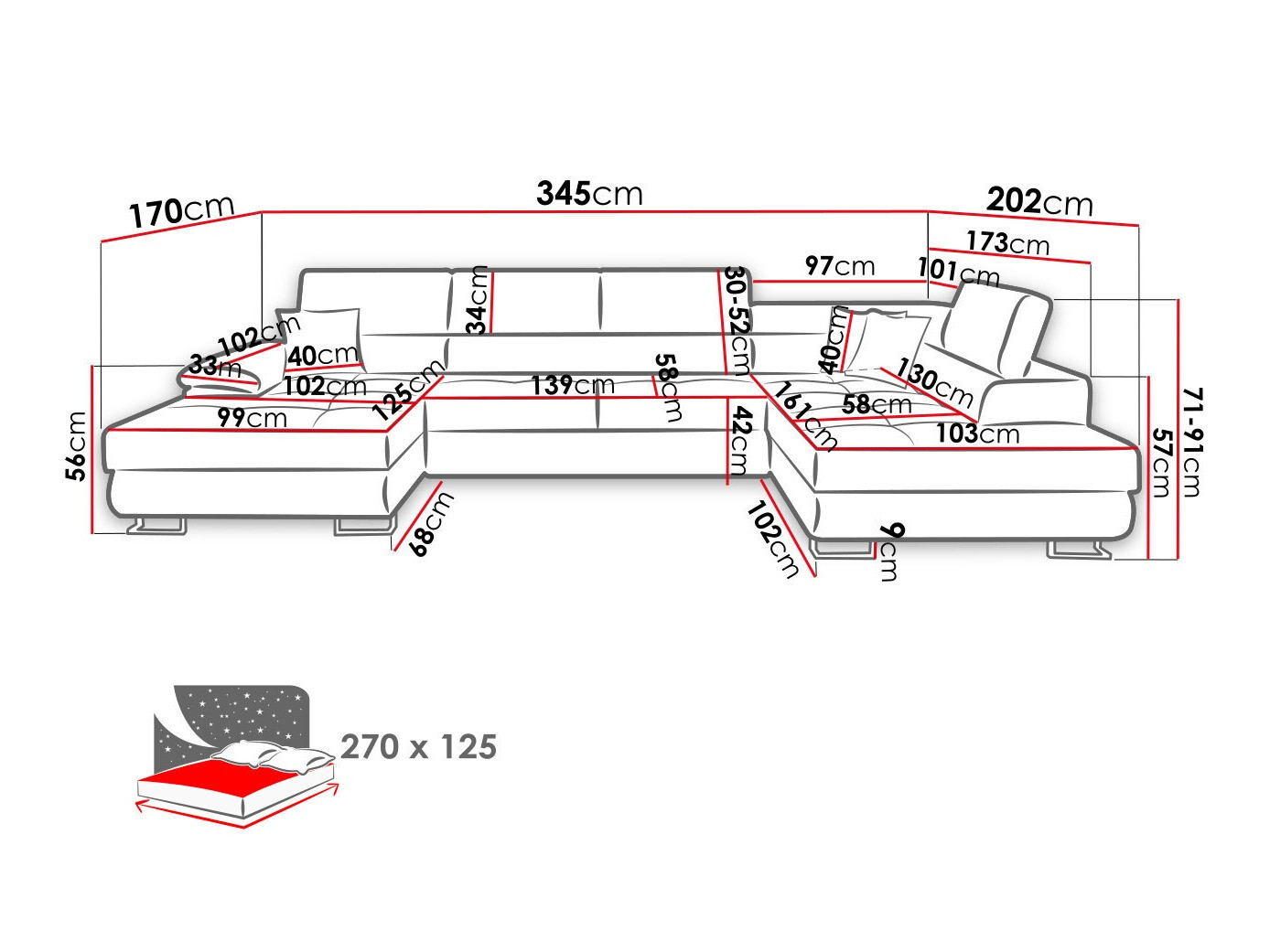 Corner sofa Comfivo Ruta (Poso 135)