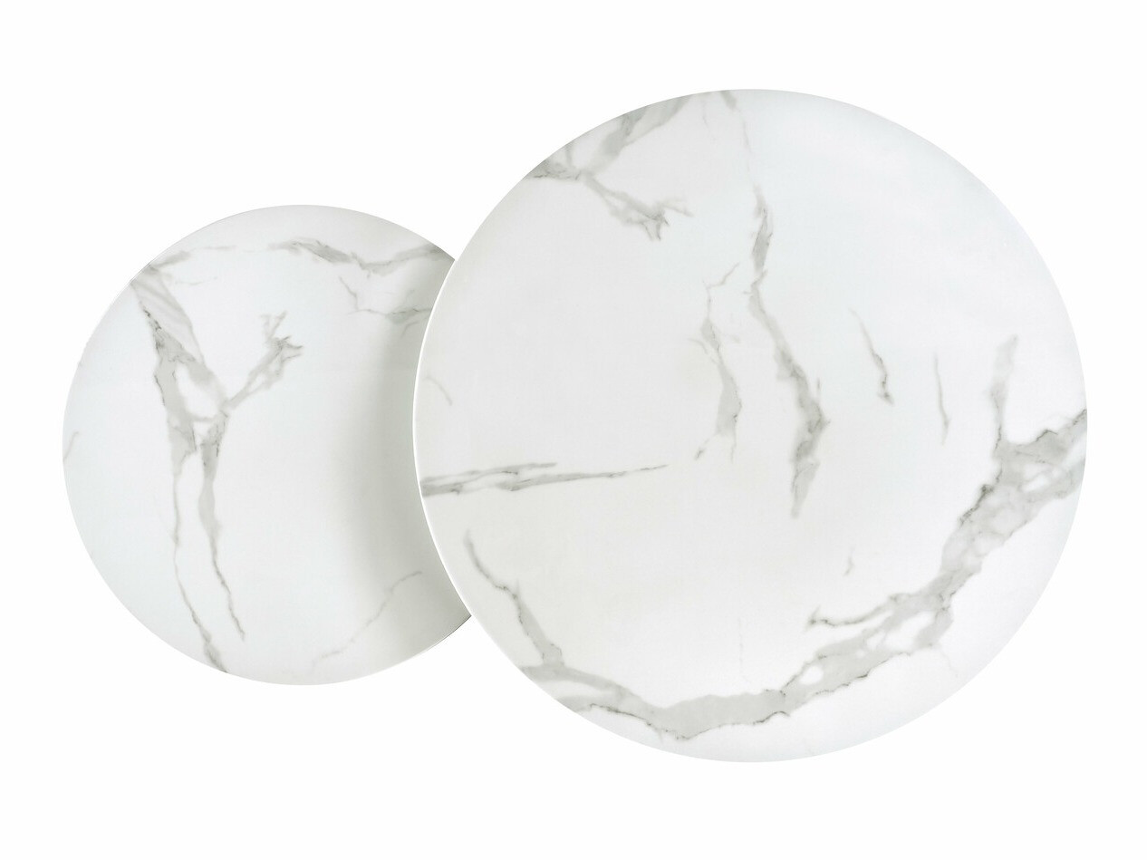 Coffee table set Houston 1503 (Silver + White marble)