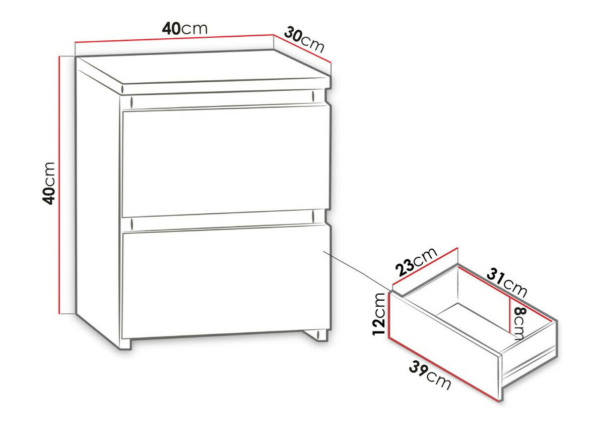 Bedside table Comfivo Structor I (Black)