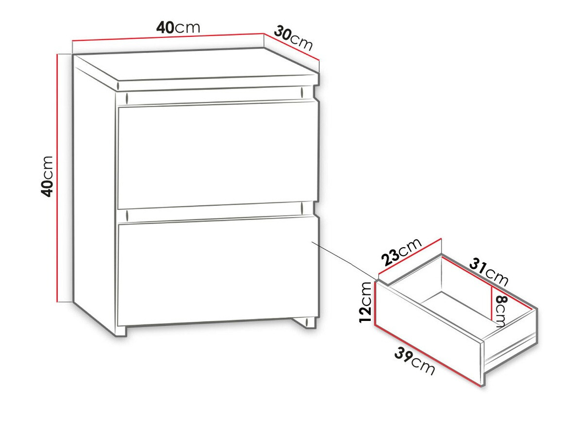 Bedside table Comfivo Structor I (White)