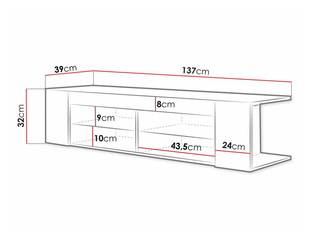TV stand Ver (White + Glossy white)