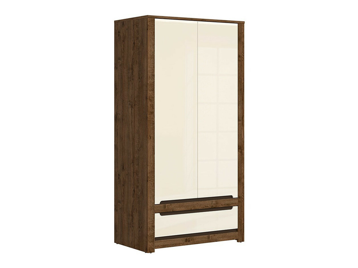 Wardrobe Ophevaru 109 (Glossy cream + April oak)