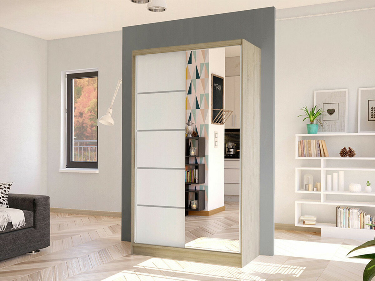 Wardrobe Closico Fractor III (Sonoma oak + White)