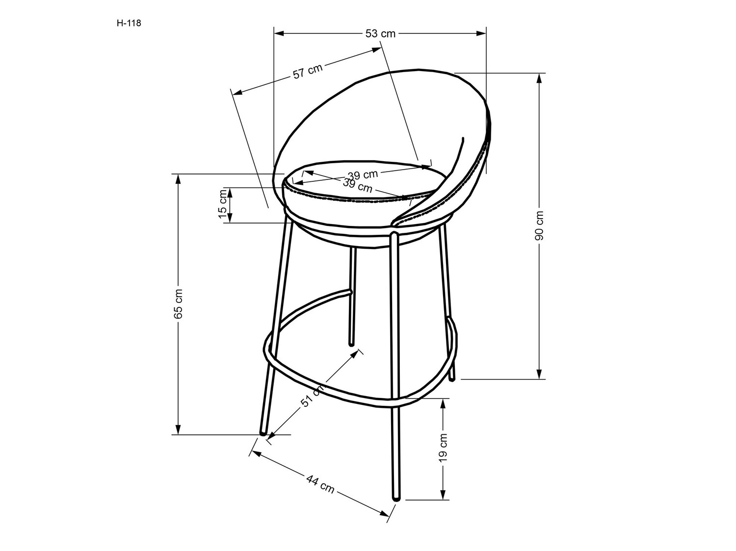Counter stool Houston 1515 (Beige)