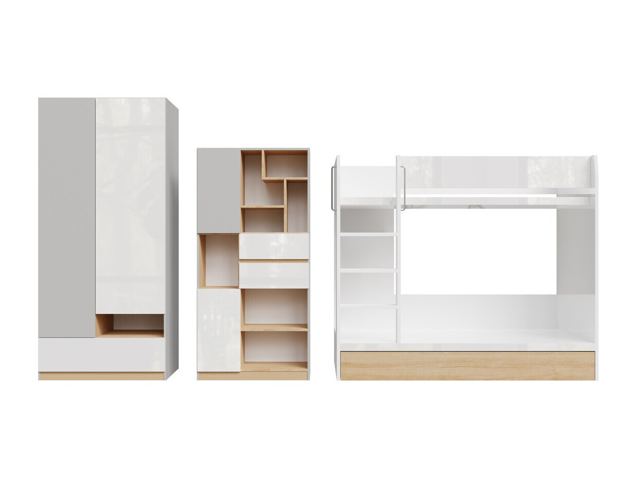 Children's room set Nuevaru 119 (Glossy white)