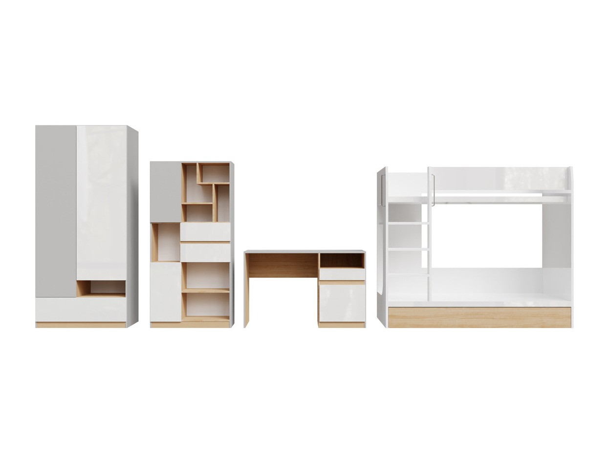 Children's room set Nuevaru 119 (Glossy white)