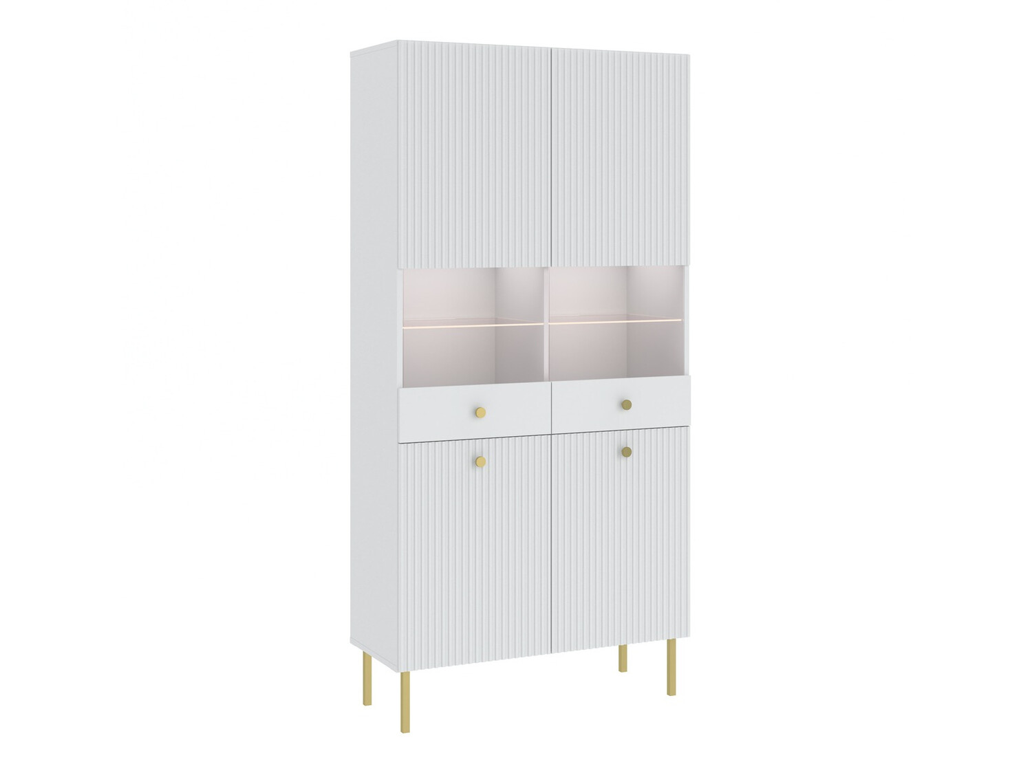 Bookcase Etliva 108 (White + Golden)