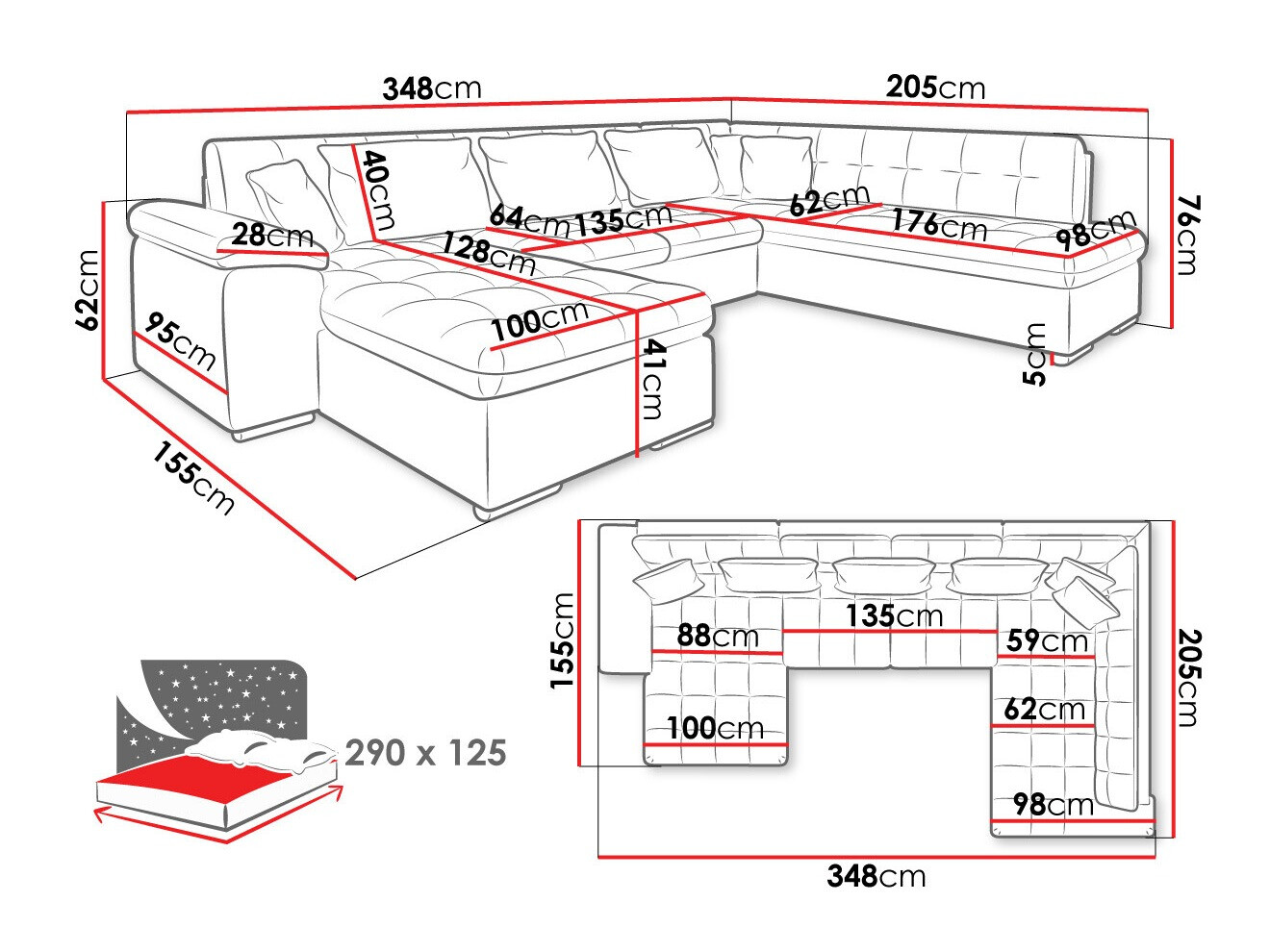 Corner sofa Comfivo Gemma II (Right)