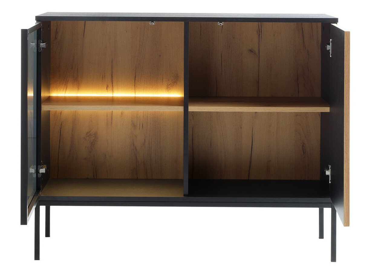 Living room set Manal (Black + Wotan Oak)