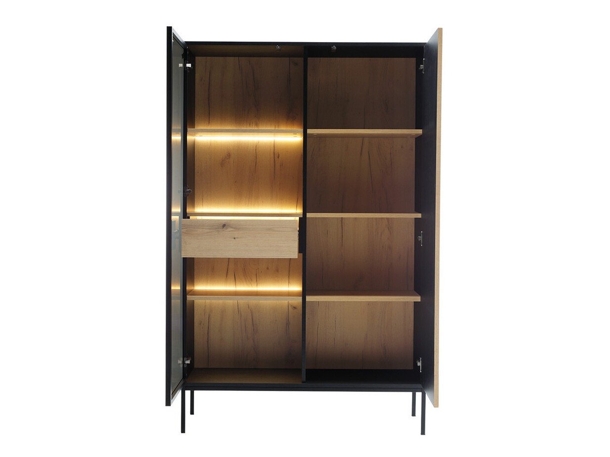 Living room set Soferi 114 (Black + Wotan Oak)