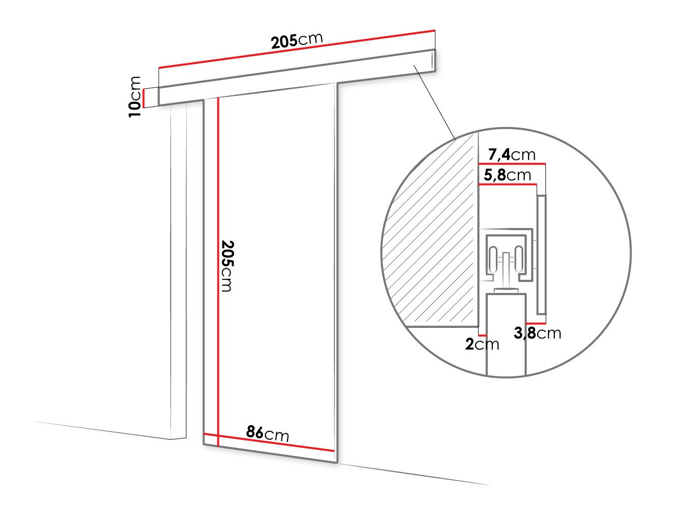 Sliding door Closico Materia I (Sonoma oak)