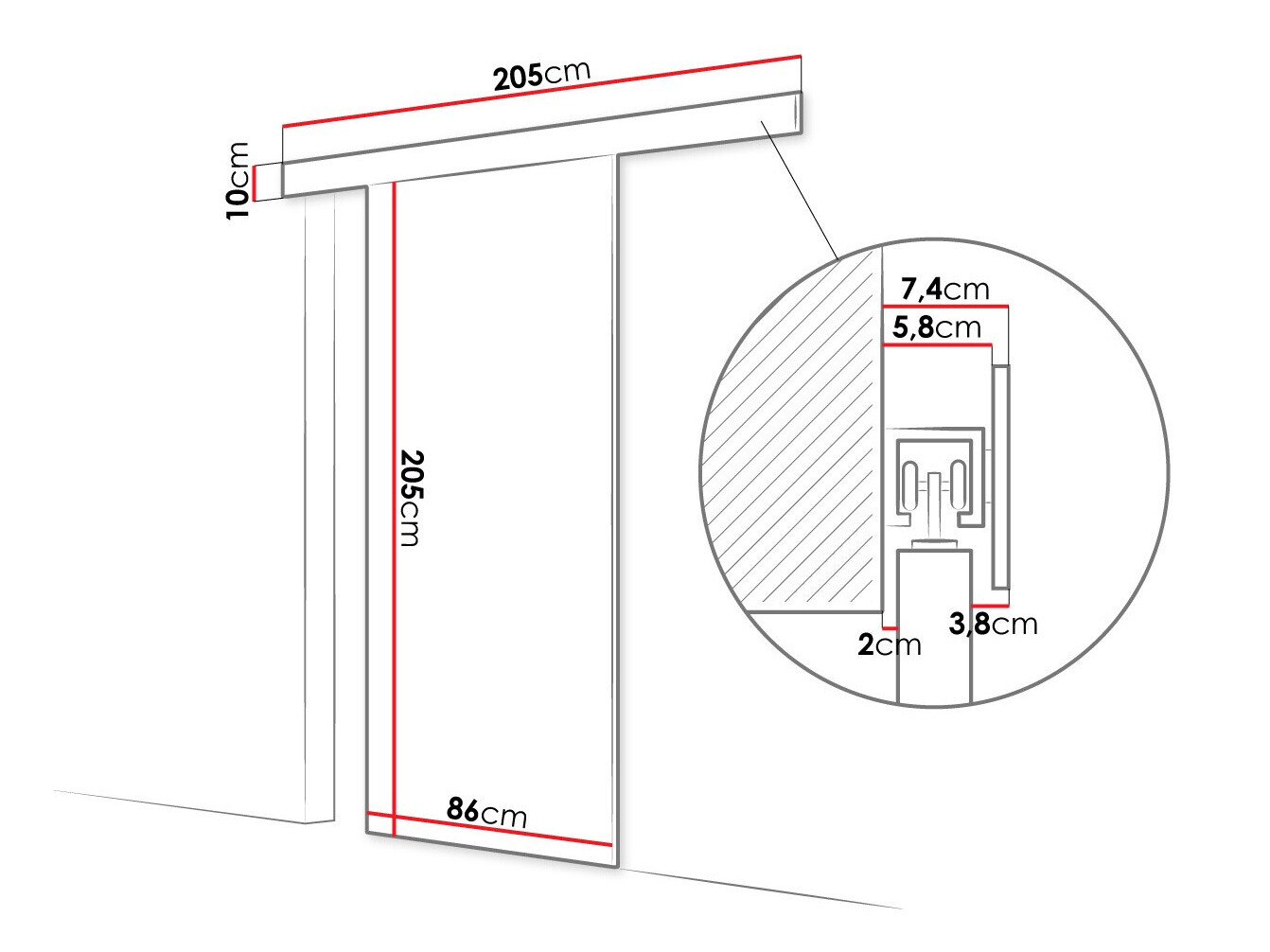 Sliding door Closico Materia I (White)