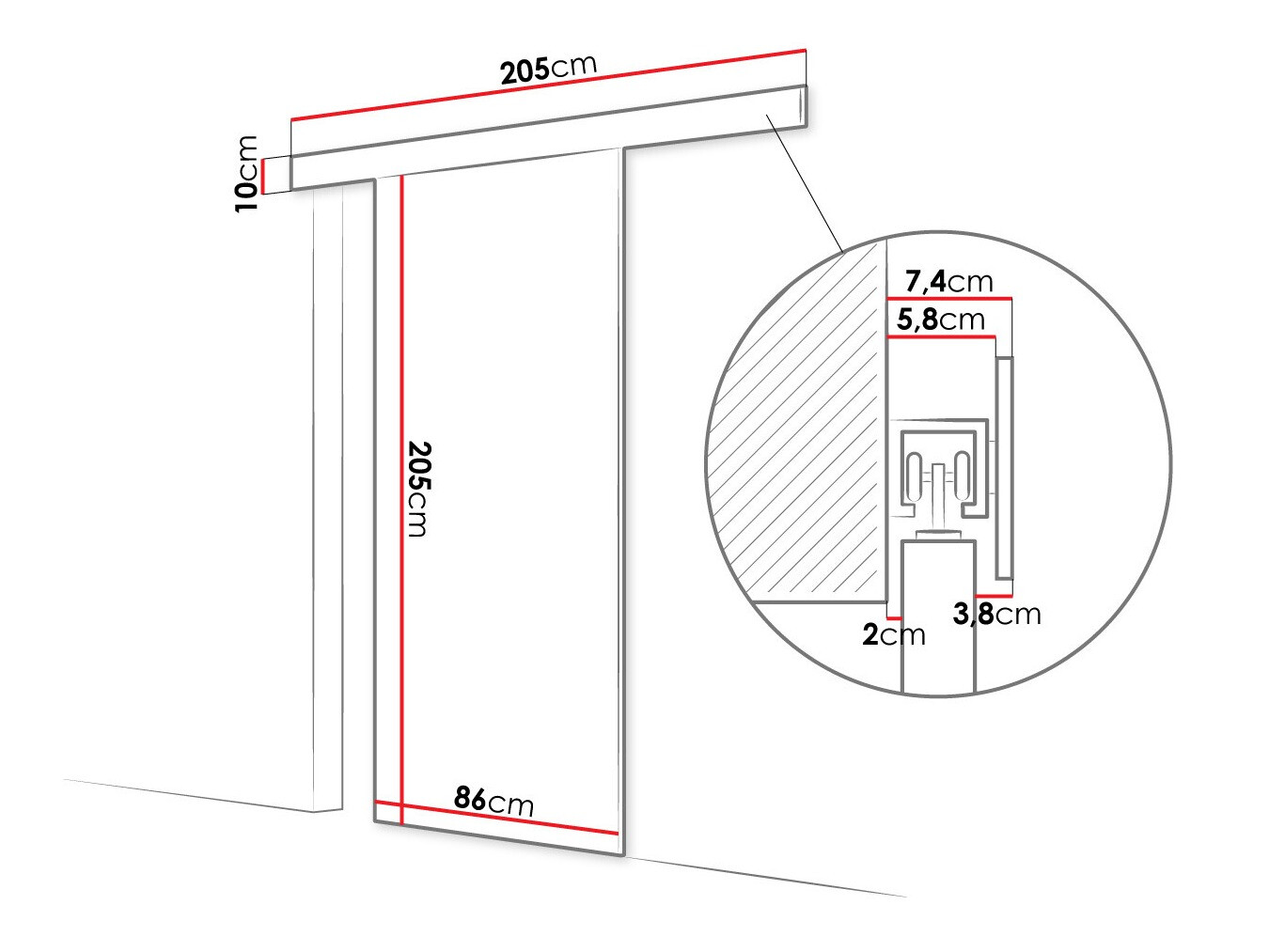 Sliding door Closico Materia II (Black)