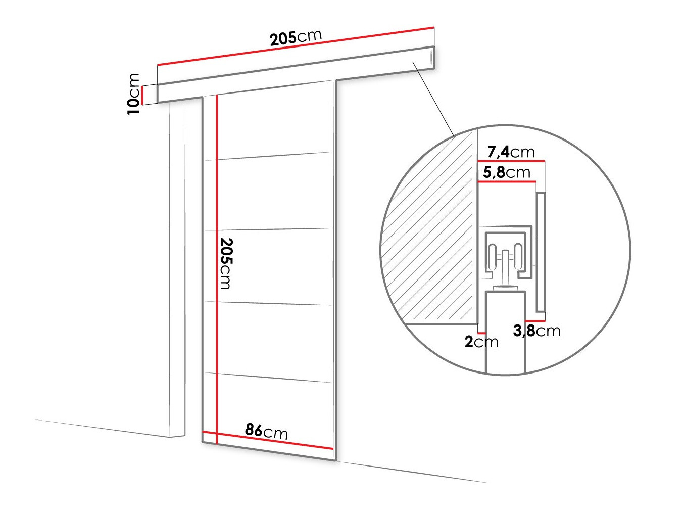 Sliding door Closico Materia III (Black)